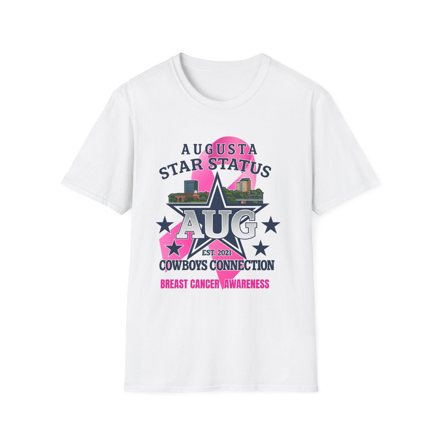 Breast Cancer Awareness Unisex T-Shirt, Softstyle Tee, Supportive Apparel, Fundraiser Shirt, Gift for Her, Pink Ribbon Charity