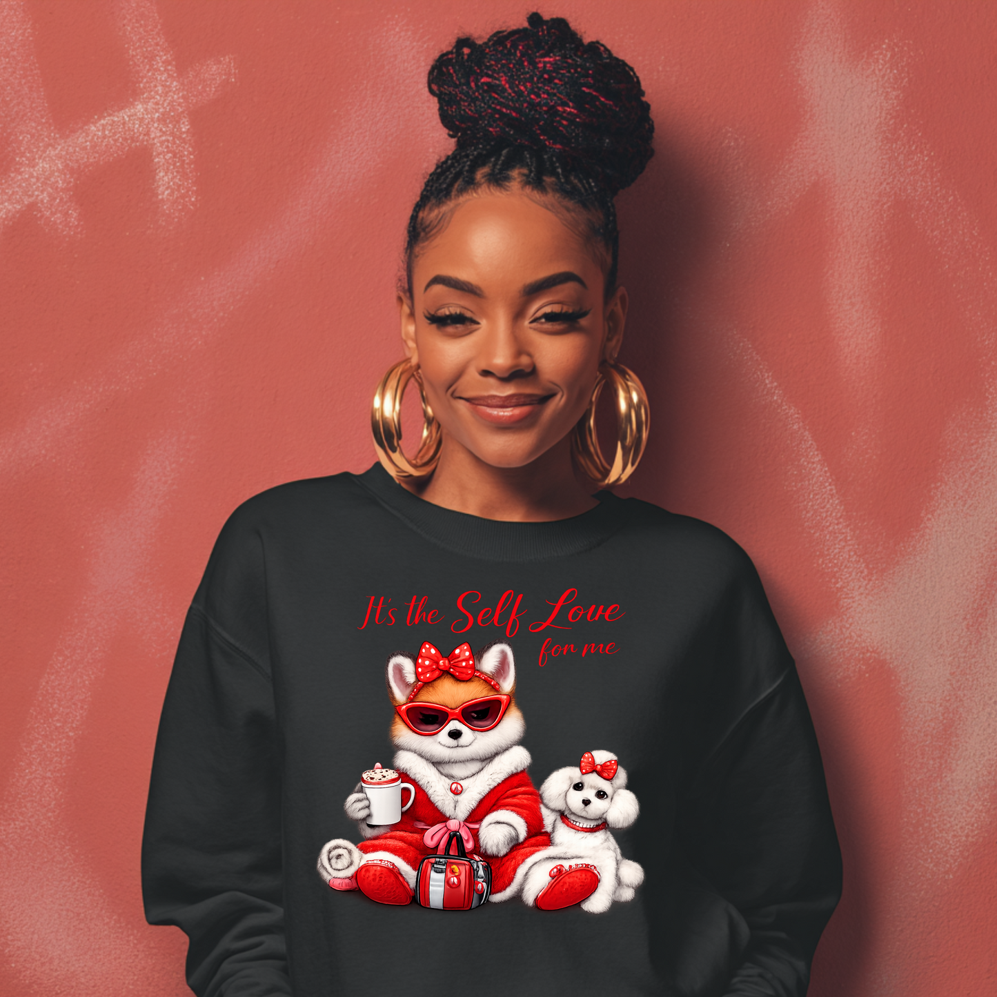 Shiba Inu Dog with Poodle Crew Neck