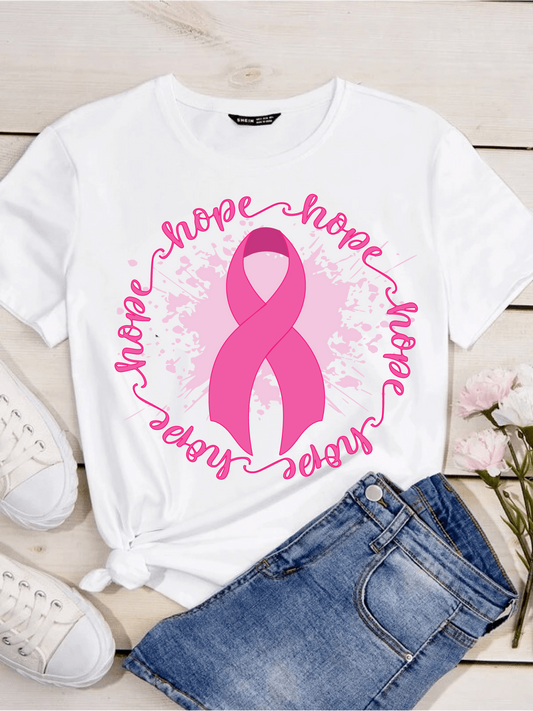 Pink Ribbon Hope T-Shirt, Breast Cancer Awareness Shirt, Supportive Gift, Unisex Tee, Hope & Love