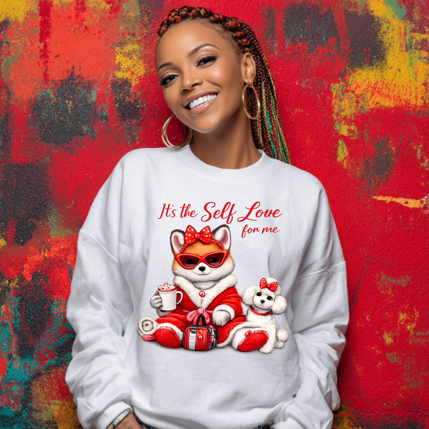 Shiba Inu Dog with Poodle Crew Neck