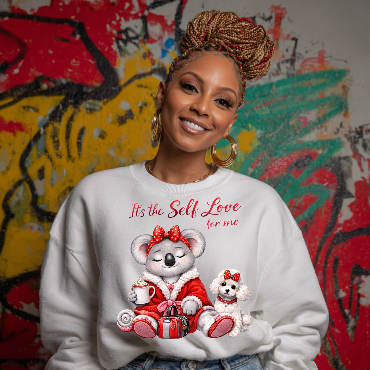 Koala with Poodle Crew Neck